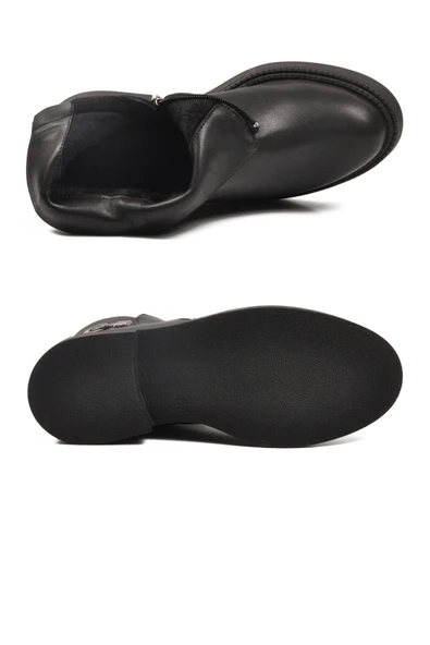 Pierre Cardin Siyah İçi Kürklü Kadın Topuklu Bot - Resim 5