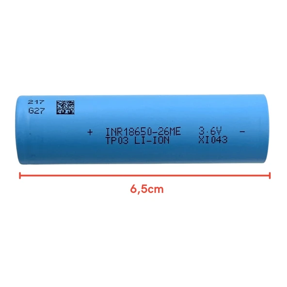 Tenpower 18650 3.6V 2600mAh Li-ion Şarjlı Pil – Robot Süpürgeler İçin İle Uyumlu Batarya - Resim 2