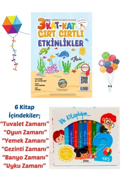 7 Kitap Set- 3 Yaş Cırt Cırtlı Etkinlikler ve Yapıkredi Yayınları YKY Kutulu Kitaplık Seti ürün görseli