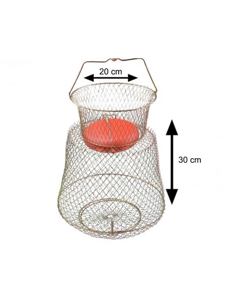 Captain Şamandıralı Tel Livar Balık Sepeti 12mm Göz 20x30cm - Resim 2