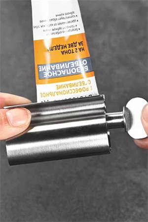 Paslanmaz Çelik Diş Macunu Sıkacağı – Manuel, Güç Gerektirmeyen Diş Macunu Dağıtıcı | Dayanıklı Metal Tasarım, Etkili Dağılım | Şık Metalik Yüzey (1 Adet) - Resim 5