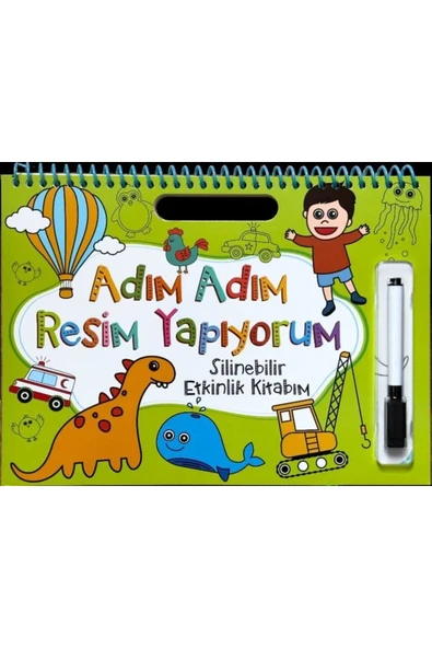 Adım Adım Resim Yapıyorum - Yeşil Kapak - Silinebilir Etkinlik Kitabım Kolektif Kitabı  Sayfa Net Ço ürün görseli