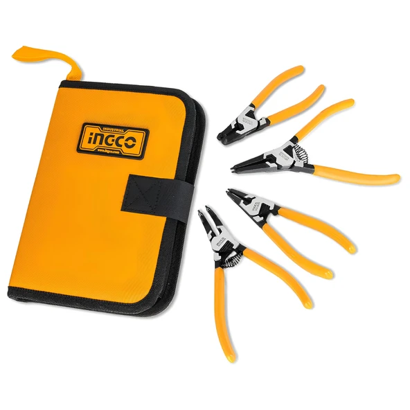 Ingco HCCPS26180 180mm 4'lü Çantalı Segman Pensesi Seti (Düz:İç/Dış-Eğri:İç/Dış) ürün görseli 1