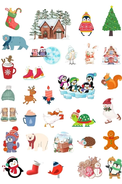 Eğlenceli Sticker Cam Duvar Laptop Telefon Etiket (A4 Sayfalar-Her birinde 27-35 Sticker) - Resim 5