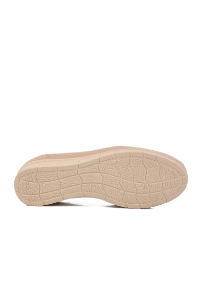 Aspor Krem Hakiki Deri Anatomik Kadın Casual Ayakkabı - Resim 5