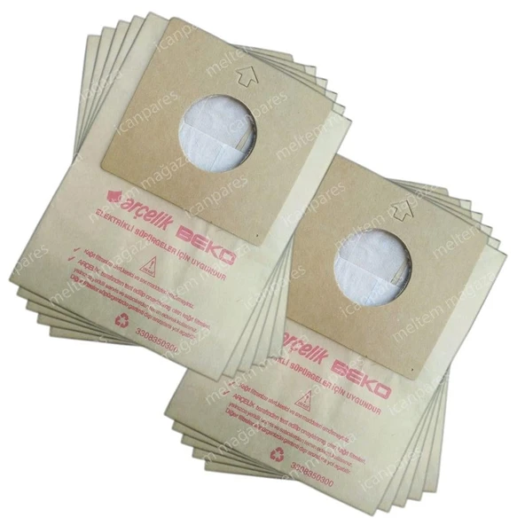 Arçelik İle Uyumlu TT 680, Beko İle Uyumlu BKS 1205 İle Uyumlu Süpürge Kağıt Toz Torbası 10 Adet ürün görseli