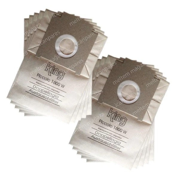 King İle Uyumlu Piccolo Süpürge Kağıt Toz Torbası 10 Adet ürün görseli