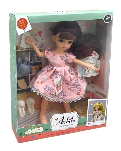 Kızılkaya Anbibi Premium Oyuncak Bebek Aksesuarlı Pembe Elbiseli WX1962 ürün görseli