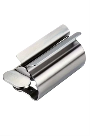 Paslanmaz Çelik Diş Macunu Sıkacağı – Manuel, Güç Gerektirmeyen Diş Macunu Dağıtıcı | Dayanıklı Metal Tasarım, Etkili Dağılım | Şık Metalik Yüzey (1 Adet) ürün görseli 1