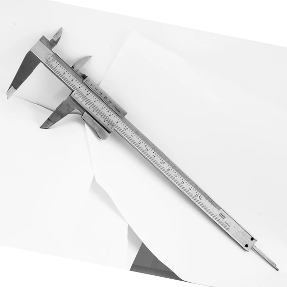(0.02 Hassasiyet) 200 mm Kilitli Mekanik Kumpas Monoblok Metal Gövde İç Dış Derinlik Ölçüm Aleti - Resim 7