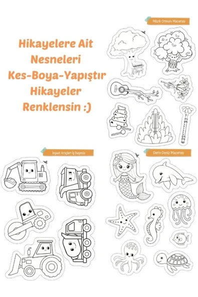 Kes Boya Yapıştır Hikayeyi Sen Renklendir- Tik Tak Tuk - Resim 6