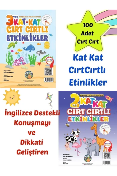 6 Kitap- İngilizce Destekli Dev Cırt Cırtlı 2 ve 3 Yaş Kitaplar- Sincap Kitap Bebek Üniversitesi - Resim 3