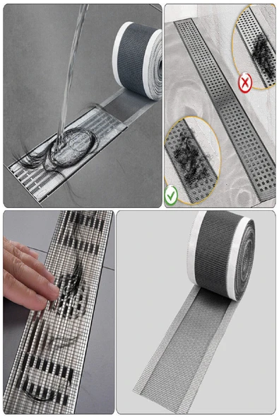 4 Metre Yapışkanlı Banyo Gider Koruyucu Saç Toplayıcı – Gider Böcek Koruyucu Gider Süzgeci ürün görseli