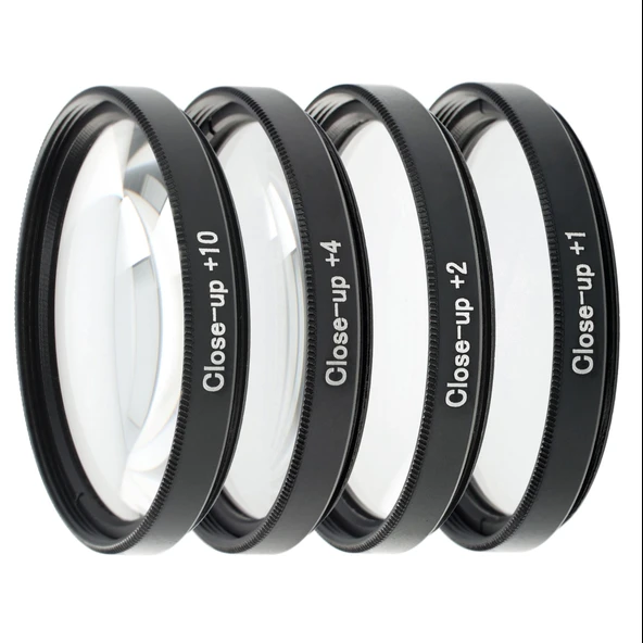 Ayex Close-Up Filtre Seti 67 mm +1 +2 +4 +10 Diyopter Optik Cam İnce Alüminyum Çift Vidalı Kılıflı ürün görseli