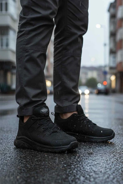 Scooter Siyah Nubuk Hakiki Deri Su Geçirmez Erkek Outdoor Ayakkabı - Resim 3