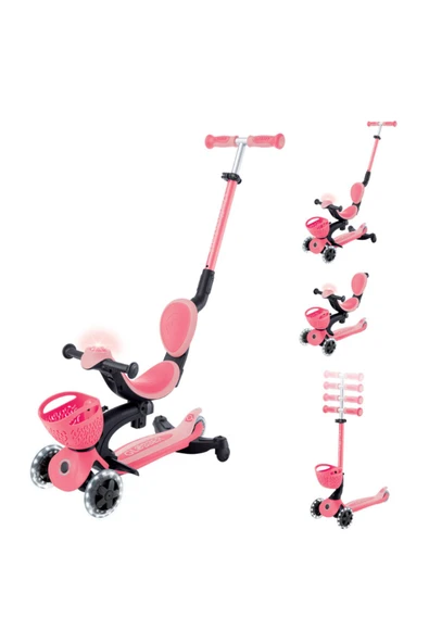GLOBBER IŞIKLI SCOOTER KOYU PASTEL PEMBE - Resim 4