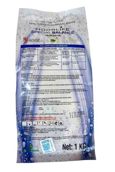 Moonlife Specıal Balance Npk Sıvı Gübre 18-18-18+Te - Resim 2