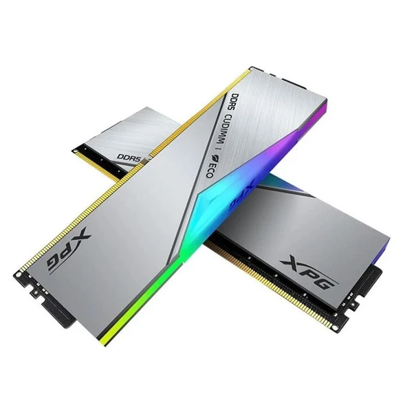 XPG 48GB (2X 24GB) DDR5 9200MHZ CL42 DUAL KIT CUDIMM PC RAM LANCER SILVER ARGB AX5CU9200C4224G-DCLACRSG ürün görseli