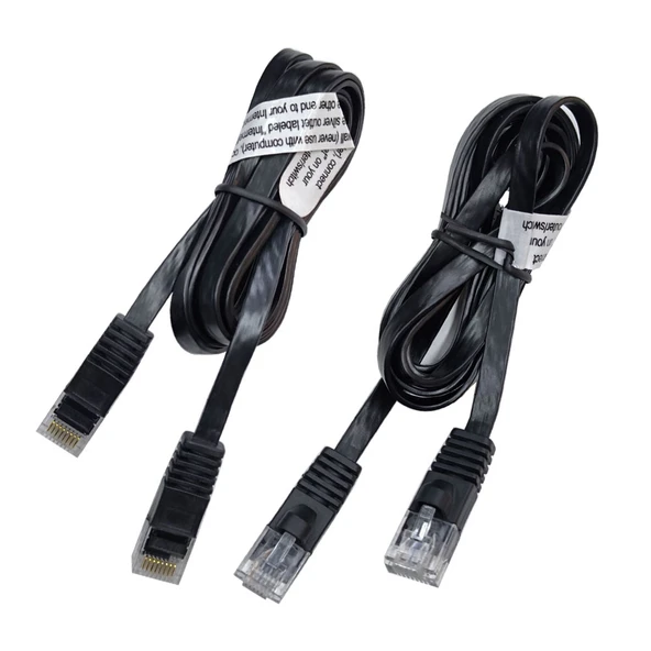 RJ45 Cat5e slim yassı internet ağ bağlantı kablosu 10'lu paket 1.5m - Resim 5