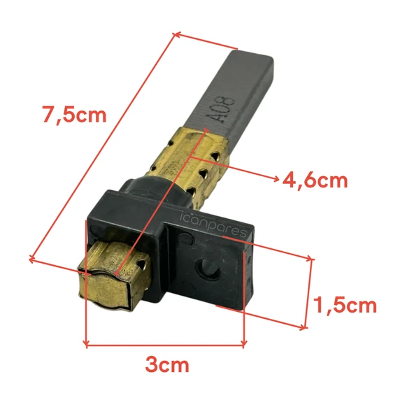 Süpürge Motor Kömürü - Saç Yataklı Sarılı 2'li Takım - Resim 2
