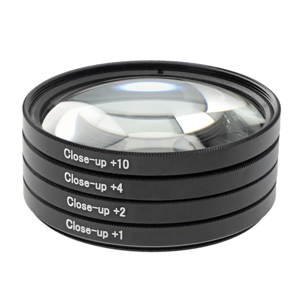 Ayex Close-Up Filtre Seti 67 mm +1 +2 +4 +10 Diyopter Optik Cam İnce Alüminyum Çift Vidalı Kılıflı - Resim 7
