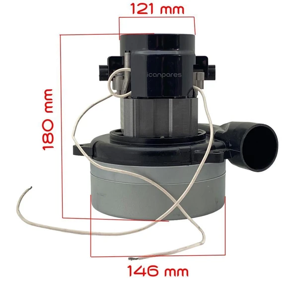 Elektrikli Süpürge Motoru SRV70 Egzozlu Çift Fanlı 1200 W - Resim 2