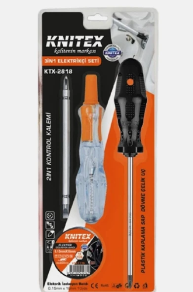 Elektrik Kontrol Kalemi & Tornavida & Elektrik Bandı & Tak Çıkar Tornavida Seti Yıldız ve Düz Uçlu ürün görseli 1