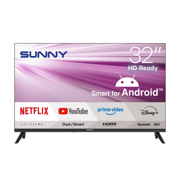 Sunny SN32HMLN-A14S 32" 82 Ekran Uydu Alıcılı Android Smart LED TV ürün görseli 1