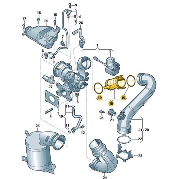 Skoda Fabia 2018-2021 TSi Motor Turbo Ara Boru Plastik 04E145875F - Resim 2