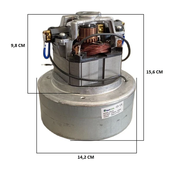 Elektrikli Süpürge Motoru SRV62 Metal Flanşlı 1200 W - Resim 2