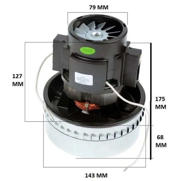 Elektrikli Süpürge Motoru SRV60 1400 W - Resim 2