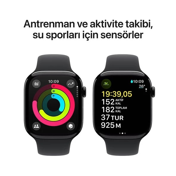 Apple Watch Series 10 GPS 42mm Jet Black Aluminium Case with Black Sport Band (Teşhiri Ürünüdür) - Resim 4