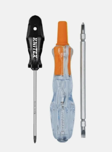 Elektrik Kontrol Kalemi & Tornavida & Elektrik Bandı & Tak Çıkar Tornavida Seti Yıldız ve Düz Uçlu - Resim 2