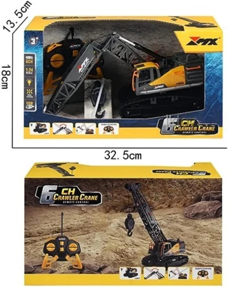 Uzaktan Kumandalı 40 MHz Tam Fonksiyonlu Rc İş Araçı Kule Vinç Led Işıklı ve Hareketli - Resim 6