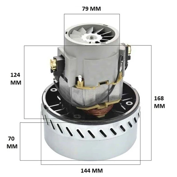 Elektrikli Süpürge Motoru SRV60CP Bakır Sargılı 1200 W - Resim 2