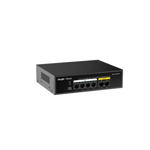 Ruijie-reyee Rg-es106f-p 4xfe-2xfe 54w Poe Switch ürün görseli 1