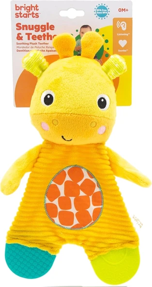 Bright Starts Snuggle & Teethe Yeni Doğanlar için Zürafa Peluş Diş Kaşıyıcı Oyuncak - Resim 4