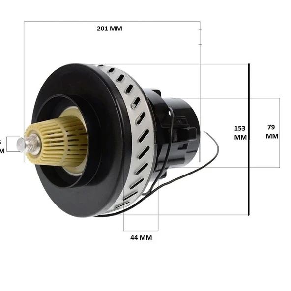 Elektrikli Süpürge Motoru SRV57 Seperatörlü Tek Fanlı Bakır Sargılı Libella 1200 W - Resim 2