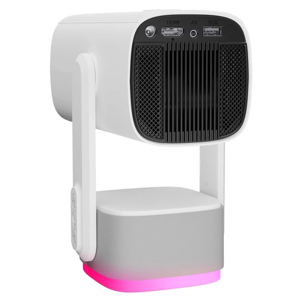 Everest Pj08, Beyaz, 150 Led Lümen, 1280x720, 1xhdmı, 1xusb, Wifi, Bluetooth, 30.000 Saat Led Ömrü, 6w Speaker, 5200mah - Resim 4