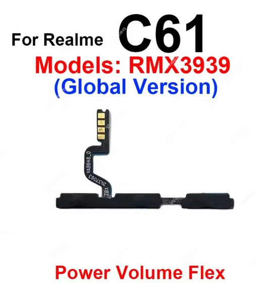 Realme  C61  4G 5G Açık KAPALI On-Off yan ses Güç Sesi Esnek Şerit Tuşları Yedek ürün görseli 1