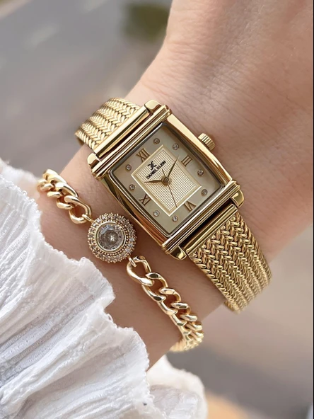 Daniel Klein 2 Yıl Garantili Hasır Kordon 3 Atm Suya Dayanıklı Kadın Kol Saati+Bileklik F.Z.10970.3 ürün görseli