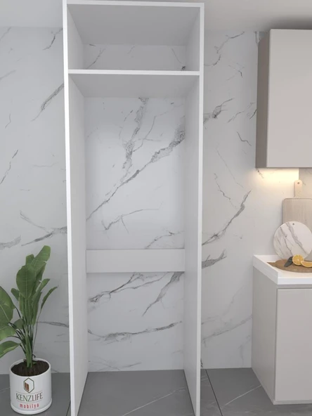 Kenzlife buzdolabı derin dondurucu dolabı modülü grönland beyaz 210*070*60 kapaklı arkalıksız - Resim 2