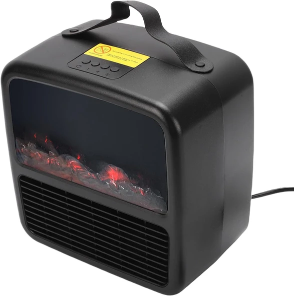 Haofy Ev Ofis, Küçük Yatak Odası, Yurt Odası Için Gerçekçi 3D Yangın Etkisi Ve Aşırı Isınma Koruması Ile Taşınabilir Alan Isıtıcı 1500W (AB fişi 230V) - Resim 2