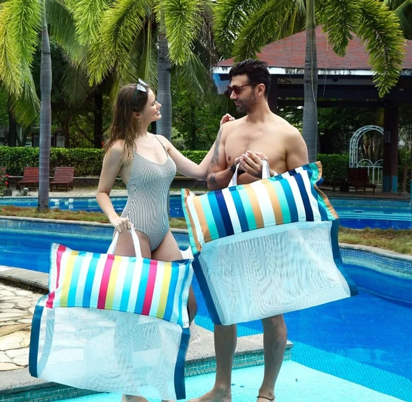 FindUWill Yetişkinler için Şişirilebilir Havuz Hamağı XL (2 Adet) - Resim 5