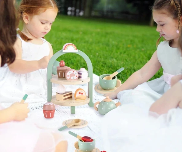 Gagaku Ahşap Oyuncak Çay Seti 23 Parça - Resim 4