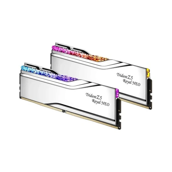 GSKILL 64GB (2X 32GB) DDR5 6000MHZ  CL28 RGB DUAL KIT PC RAM TRIDENT Z5 NEO ROYAL SILVER F5-6000J2836G32GX2-TR5NS - Resim 3
