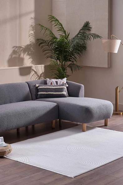 Gümüşsuyu Deco Avior 17447 Krem Dikdörtgen Geometrik Desenli Halı - Resim 4