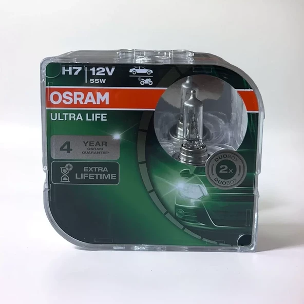 OSRAM Ultra Life h7 Ampul Pleksi Özel Ambalaj 2 Adet ürün görseli 1