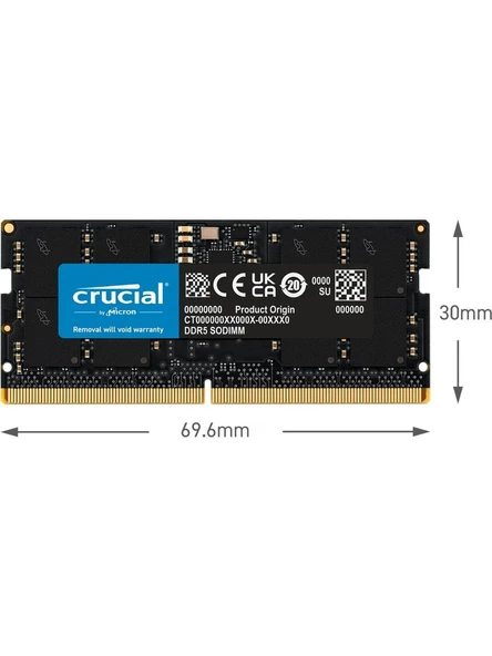 Crucial CT2K8G48C40S5 16 GB (2x8) DDR5 4800 MHz CL40 Notebook Ram - Resim 3