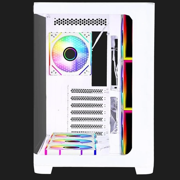 GAMEBOOSTER GB-G2852W 7-FANLI GAMING MID-TOWER PC KASASI BEYAZ - Resim 4